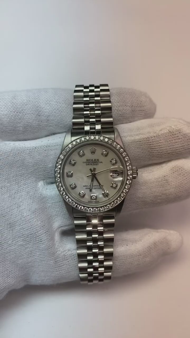 Rolex Datejust 31mm Mother of Pearl Diamond Dial Stainless Steel Men's Watch