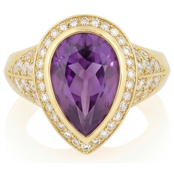 VVS Clarity Precious Stone Ring – Purple Amethyst 6.50 ct 14K