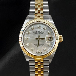 Rolex 278273 Datejust 31 mm White Mother Of Pearl Diamond Dial Two Tone Watch