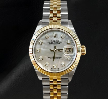 Rolex 278273 Datejust 31 mm White Mother Of Pearl Diamond Dial Two Tone Watch