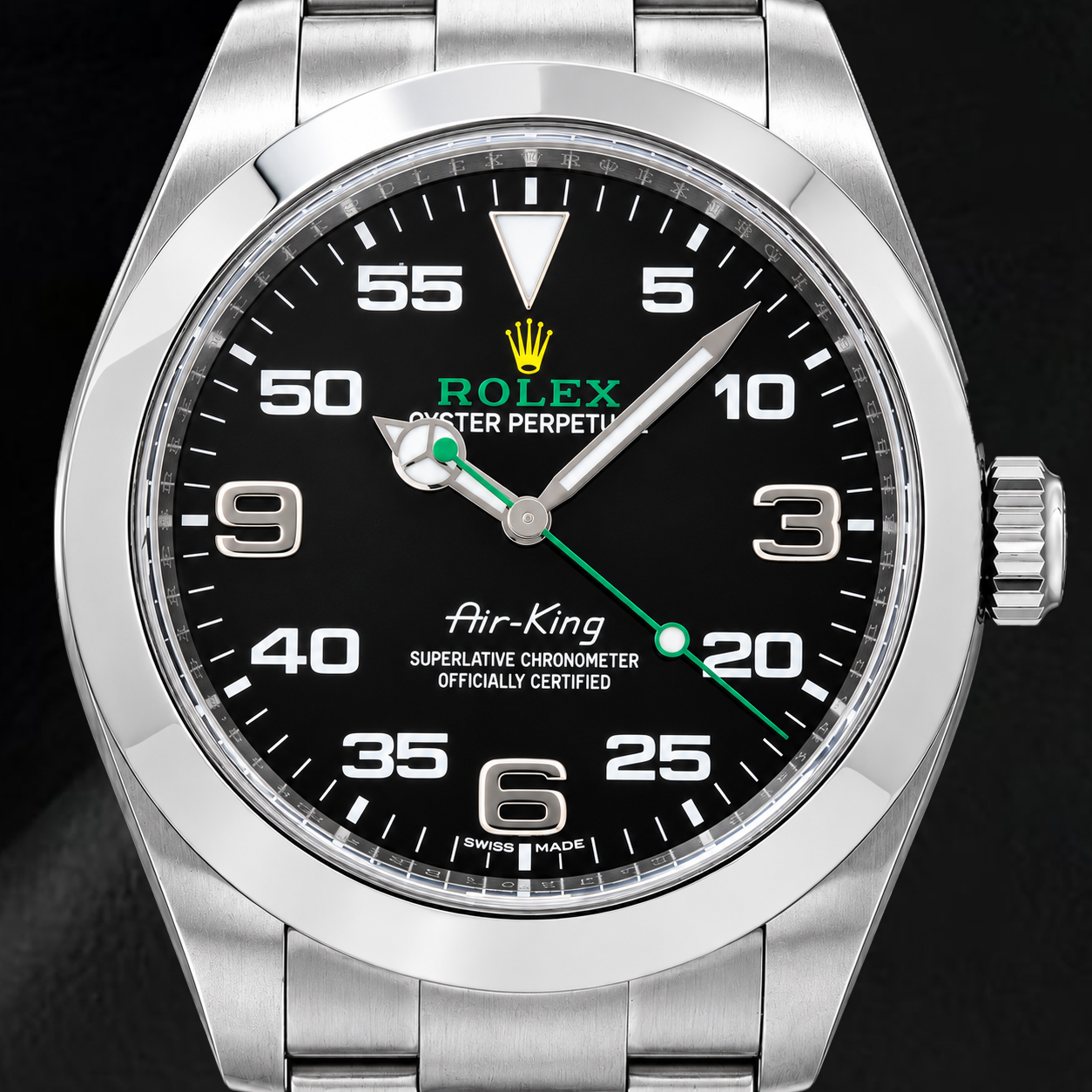 Rolex Air-King 116900 40mm Bloodhound Black Dial Stainless Steel Watch