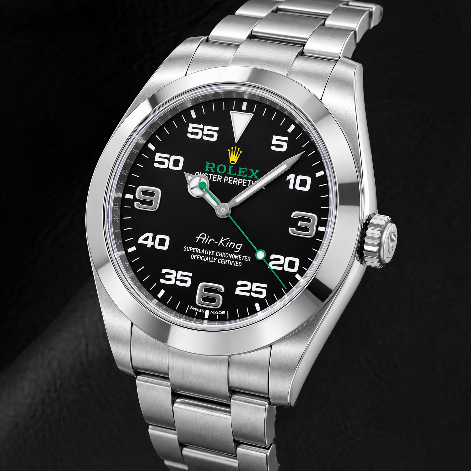 Rolex Air-King 116900 40mm Bloodhound Black Dial Stainless Steel Watch