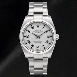 Rolex Air-King 34mm 114200 Silver Roman Dial Stainless Steel Watch Oyster Bracelet