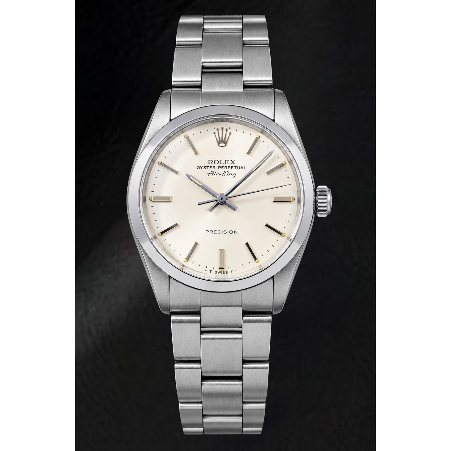 Rolex Air-King 5500 34mm Silver Stick Dial Stainless Steel Wach