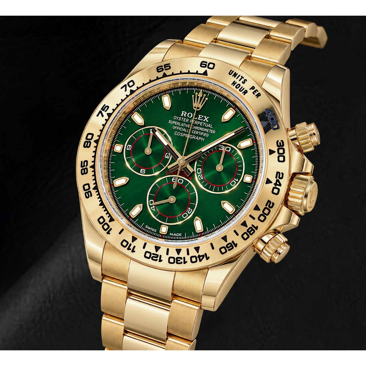 Rolex Cosmograph Daytona 116508 40mm Green Luminous Dial Yellow Gold Watch