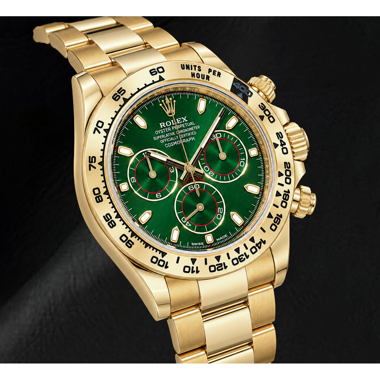 Rolex Cosmograph Daytona 116508 40mm Green Luminous Dial Yellow Gold Watch
