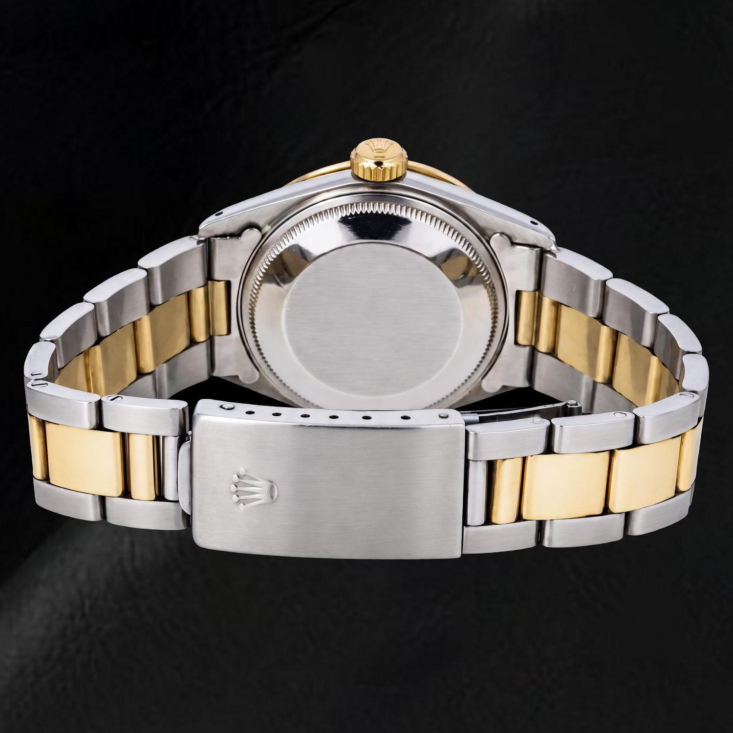 Rolex Date 15223 34mm Champagne Diamond Dial Two Tone Watch