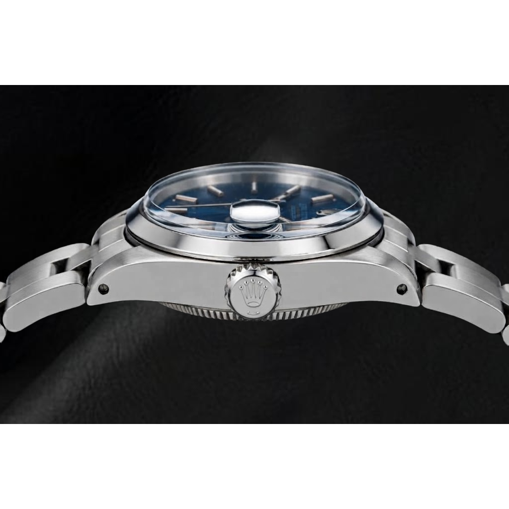 Rolex Date 26mm 6916 Blue Dial Smooth Bezel Stainless Steel Watch