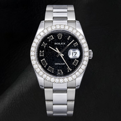Rolex Datejust 116200 36mm Black Jubilee Roman Dial Stainless Steel Watch