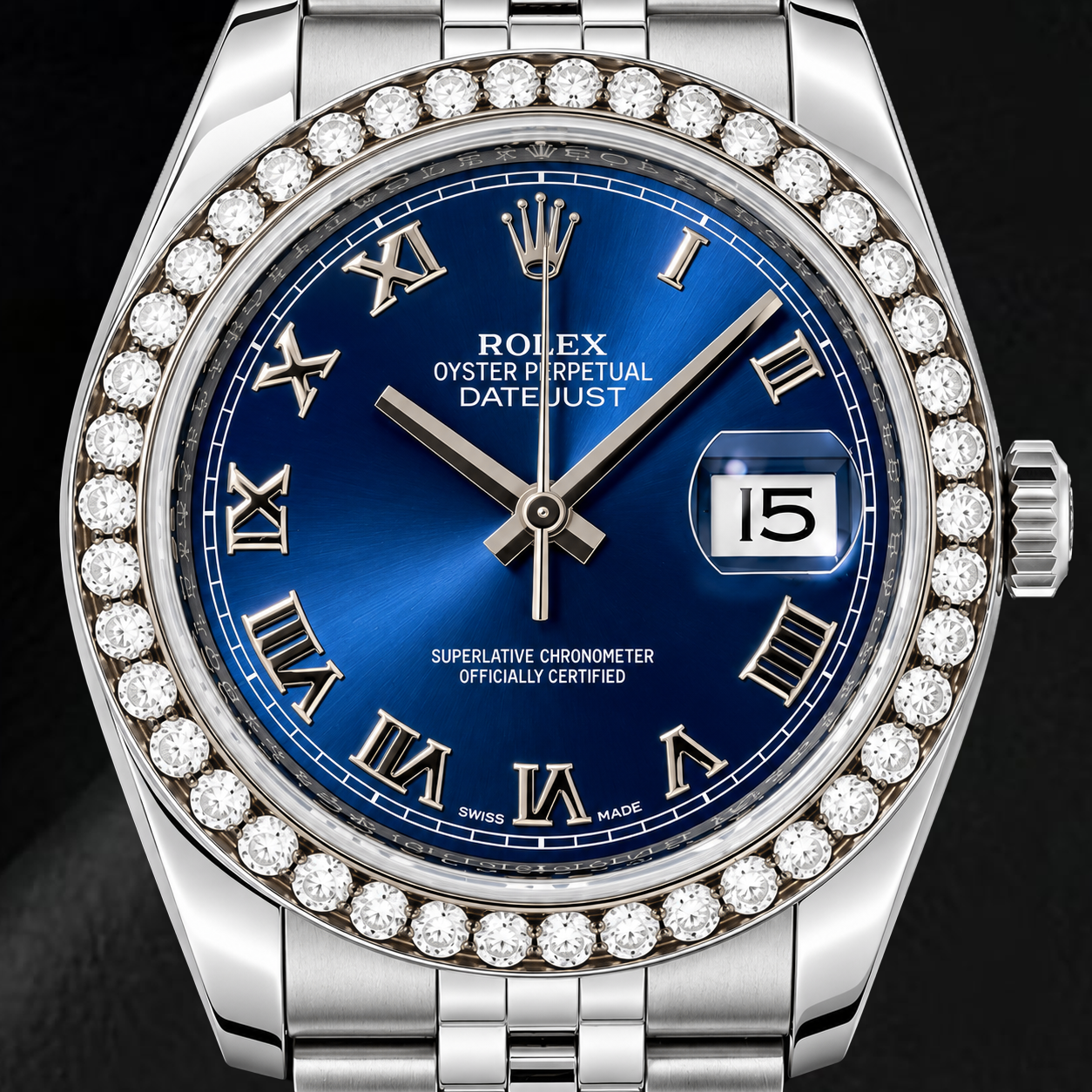 Rolex Datejust 116200 36mm Blue Roman Dial Stainless Steel Watch