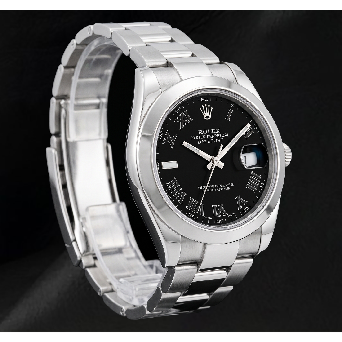 Rolex Datejust 116300 41mm Black Roman Dial Stainless Steel Watch