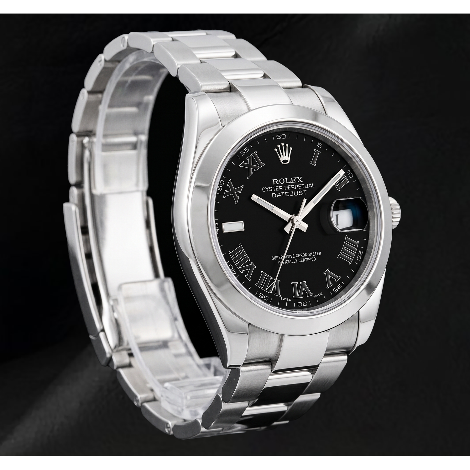 Rolex Datejust 116300 41mm Black Roman Dial Stainless Steel Watch