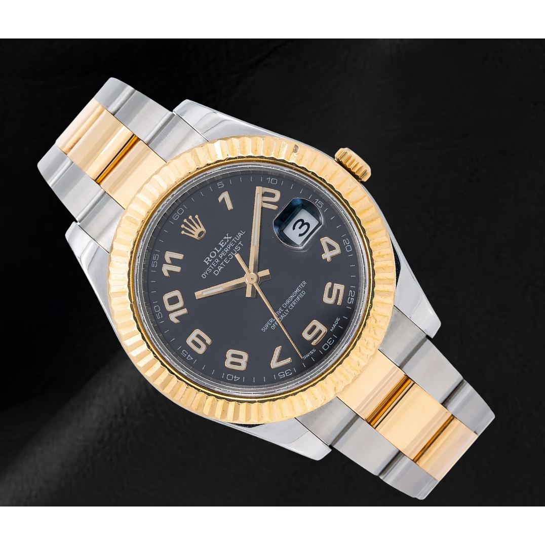 Rolex Datejust 116333 41mm Black Arabic Dial Two Tone Watch