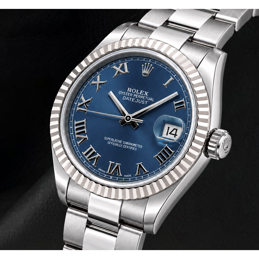 Rolex Datejust 116334 41mm Blue Roman Dial Gold and Stainless Steel Watch
