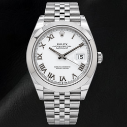 Rolex Datejust 126300 41mm White Roman Dial Stainless Steel Watch