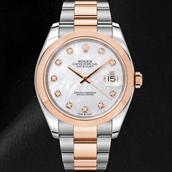 Rolex Datejust 126301 41mm White Mother of Pearl Diamond Dial Two Tone Watch