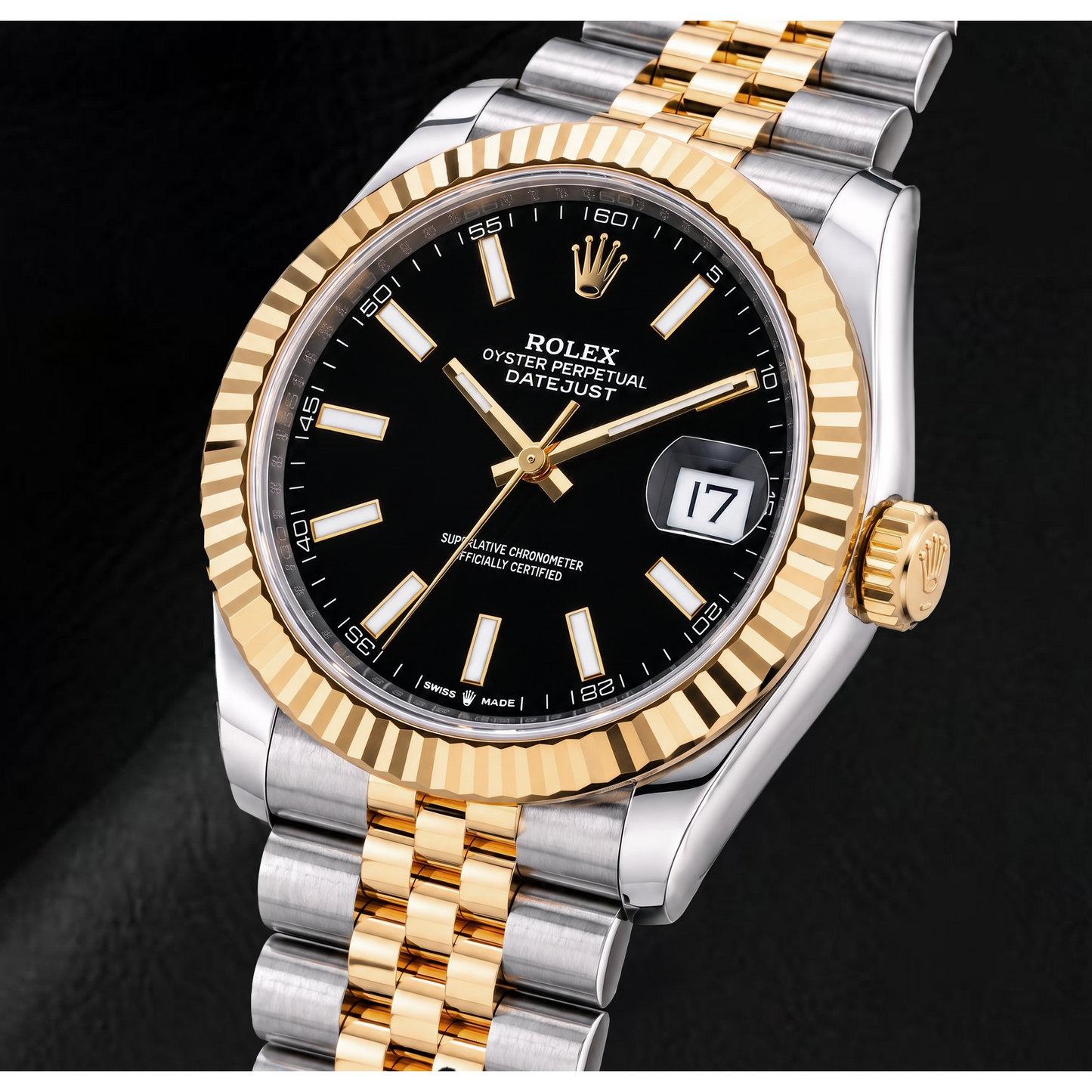 Rolex Datejust 126333 41mm Black Luminous Dial Two Tone Watch