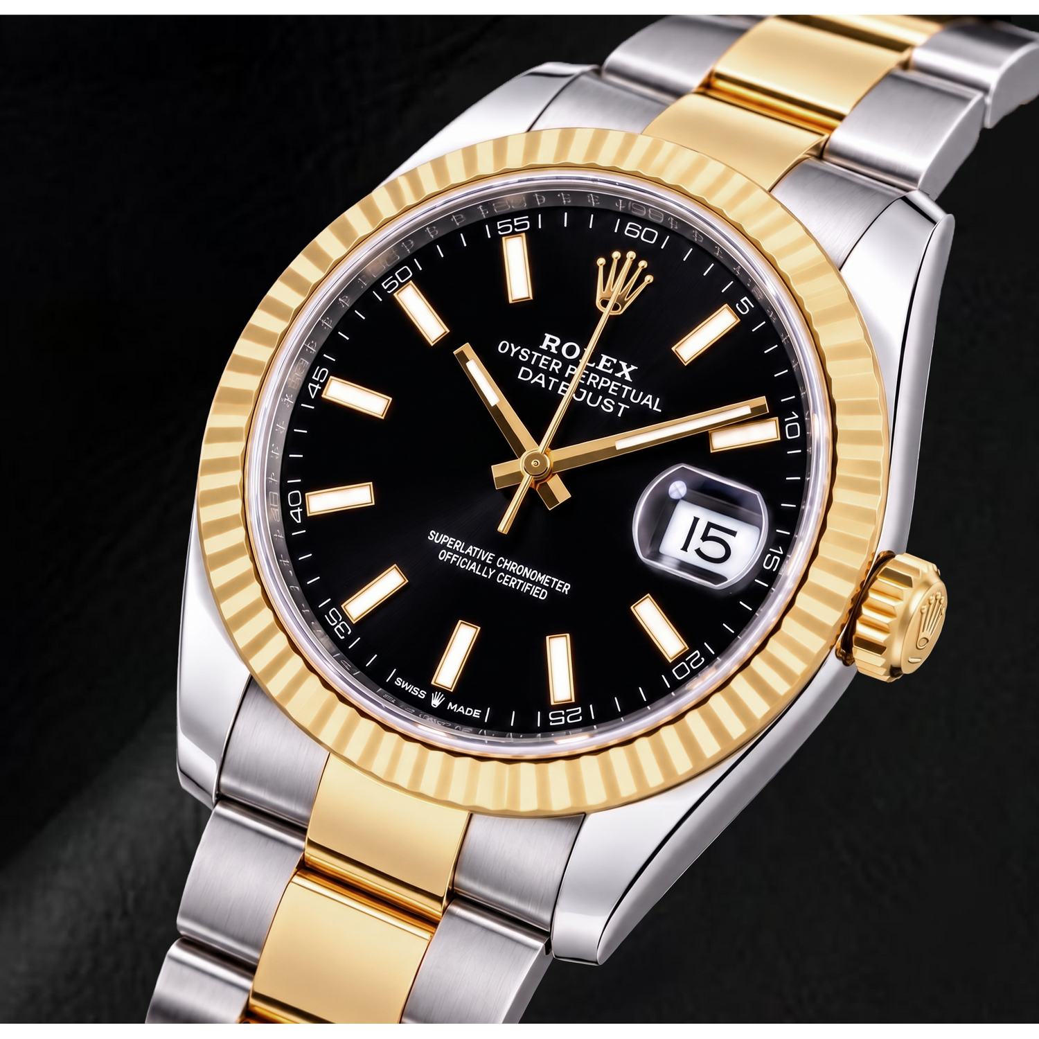 Rolex Datejust 126333 41mm Black Luminous Dial Two Tone Watch