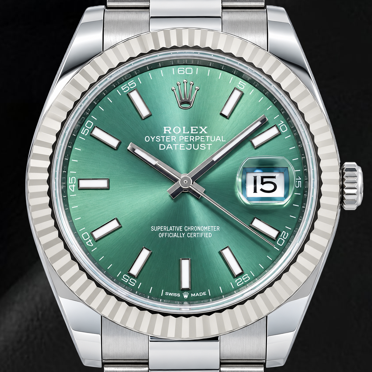 Rolex Datejust 126334 41mm Green Luminous Dial Stainless Steel Watch