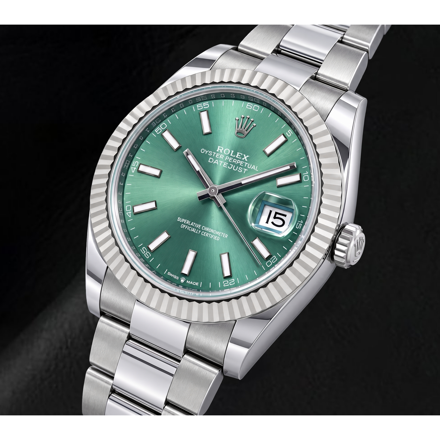 Rolex Datejust 126334 41mm Green Luminous Dial Stainless Steel Watch