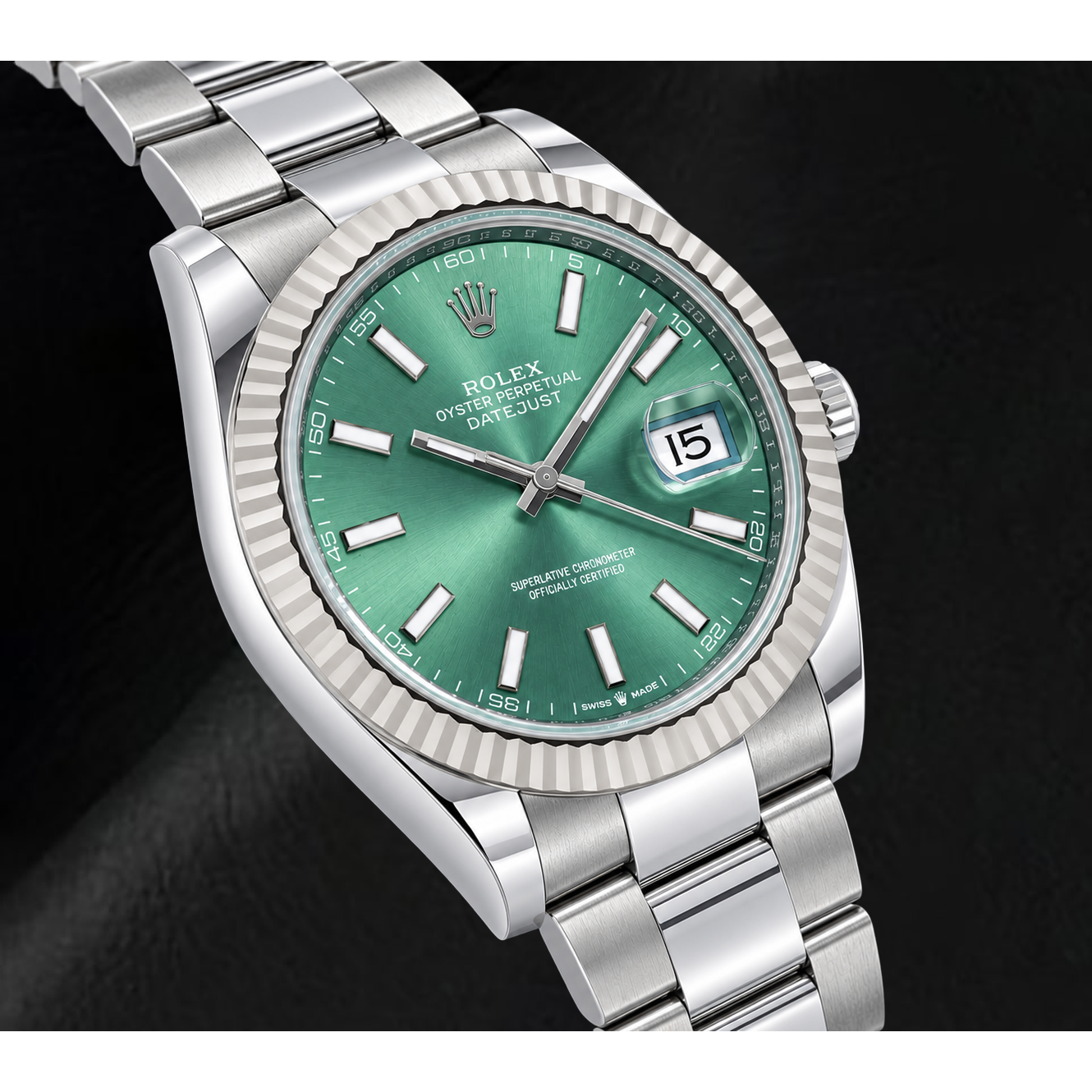 Rolex Datejust 126334 41mm Green Luminous Dial Stainless Steel Watch