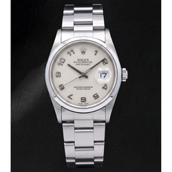 Rolex Datejust 16200 36mm White Arabic Dial Stainless Steel Watch