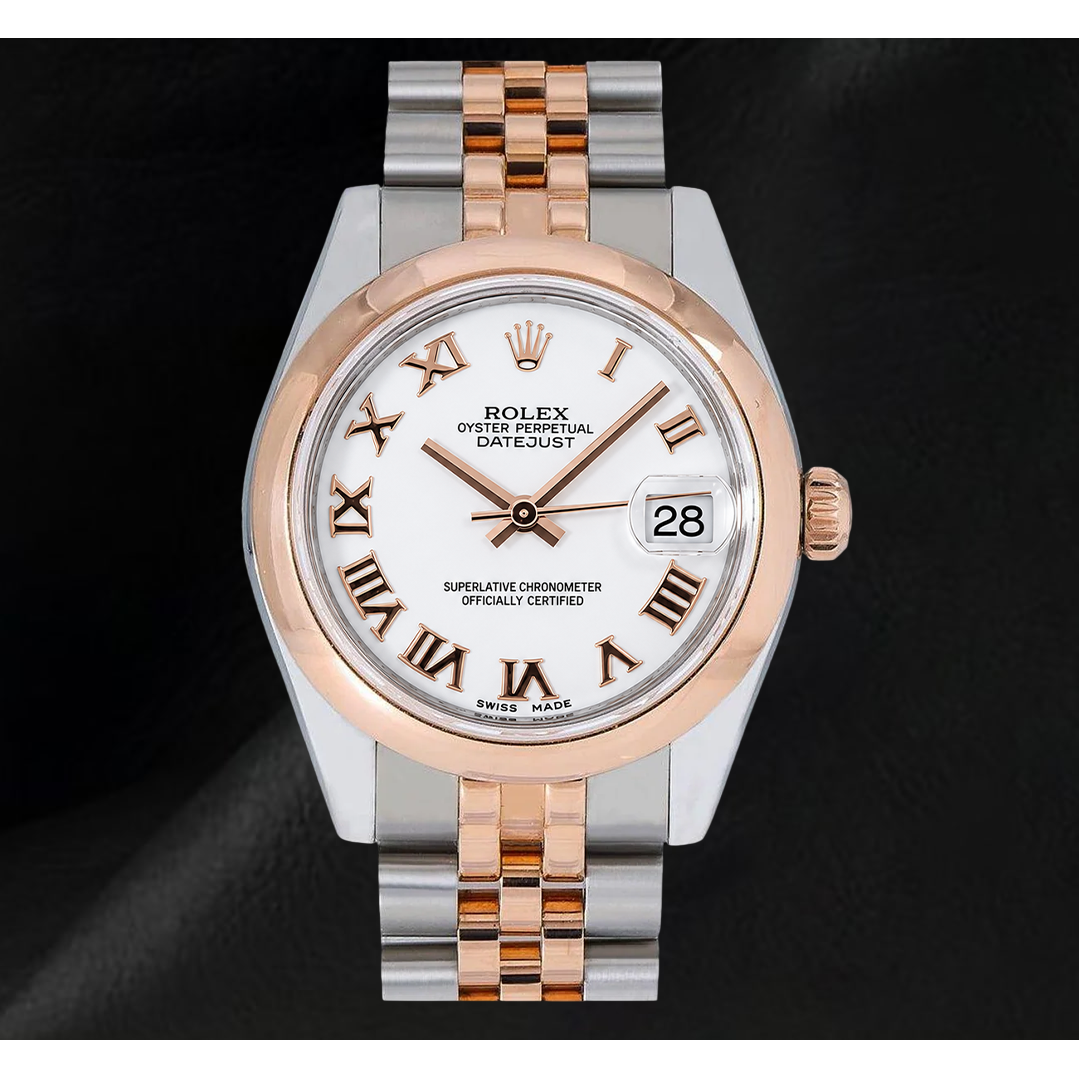 Rolex Datejust 178241 31mm White Roman Dial Two Tone Watch