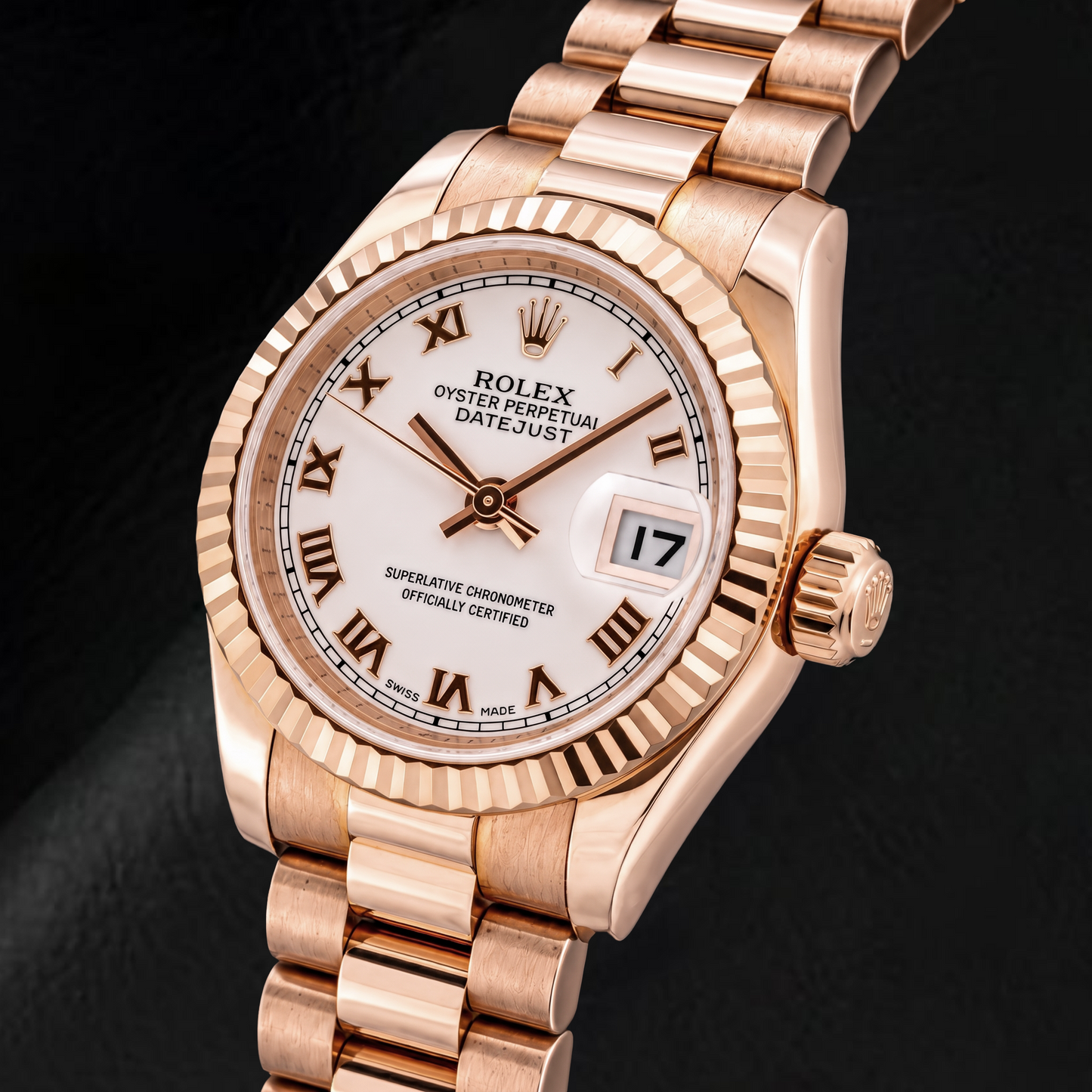 Rolex Datejust 179175 26mm Pink Roman Dial Rose Gold Watch