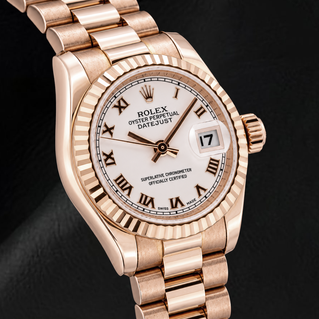 Rolex Datejust 179175 26mm Pink Roman Dial Rose Gold Watch