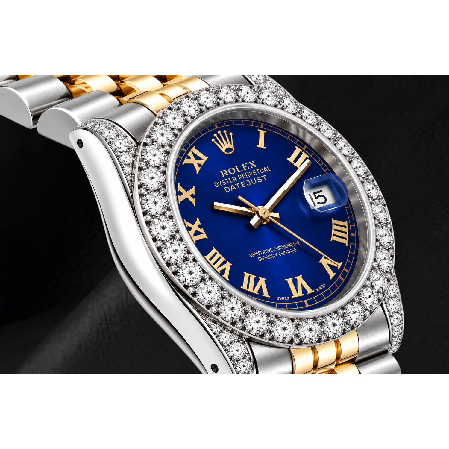 Rolex Datejust 26mm 69173 Blue Roman Dial Two Tone Jubilee Bracelet Watch
