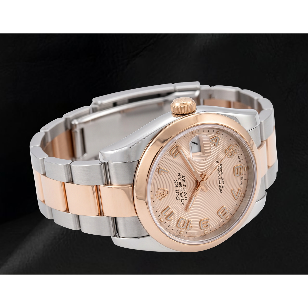 Rolex Datejust 36mm 116201 Pink Concentric Arabic Dial Two Tone Watch