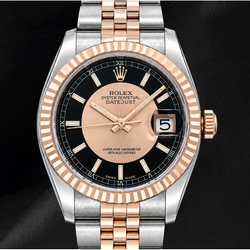 Rolex Datejust 36mm 116231 Black Dial Rose Gold and Stainless Steel Watch