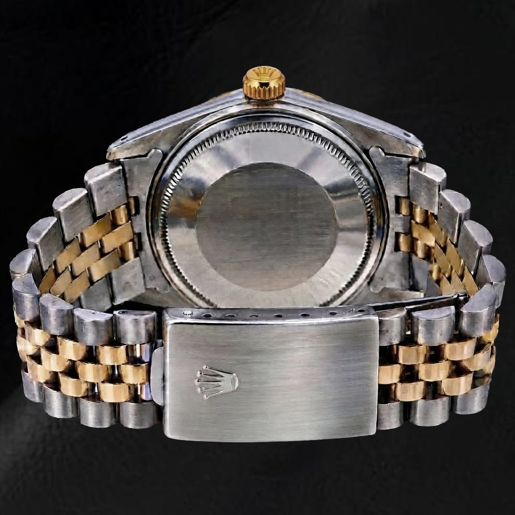 Rolex Datejust 36mm 16233 Blue Mother of Pearl Diamond Dial Two Tone Watch