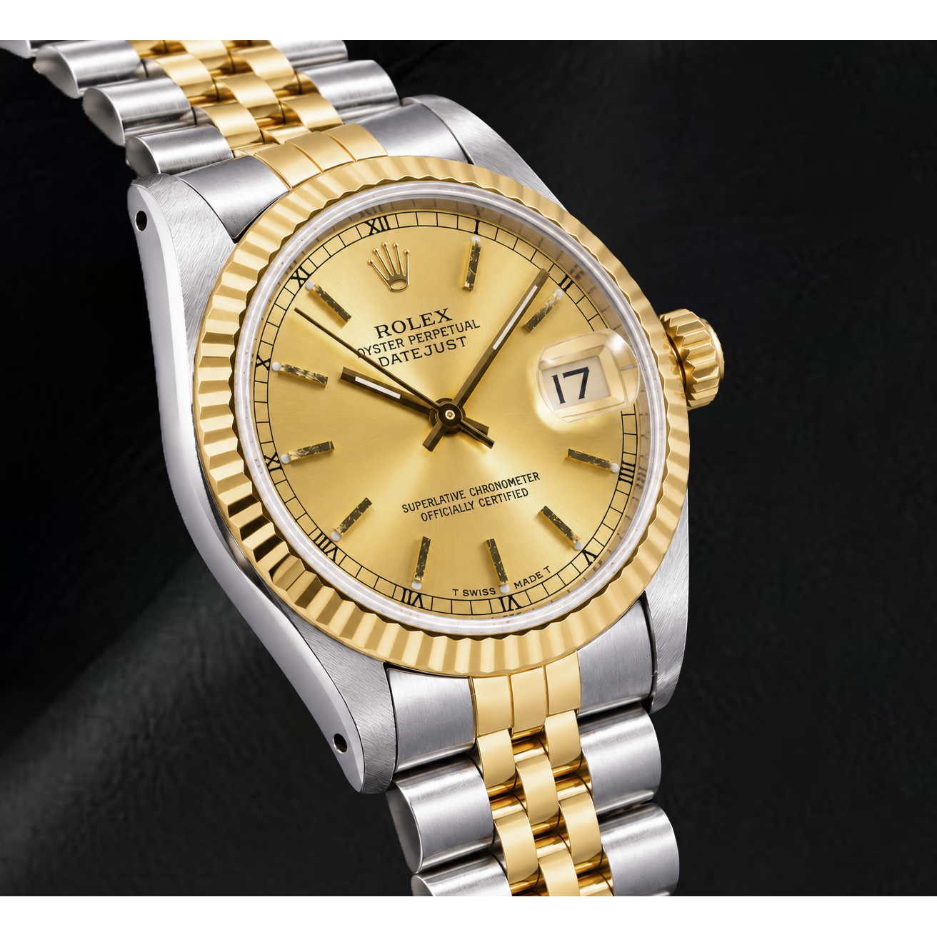 Rolex Datejust 68273 31mm Champagne Stick Dial Two Tone Watch