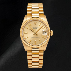 Rolex Datejust 68278 31mm Champagne Stick Dial Yellow Gold Watch