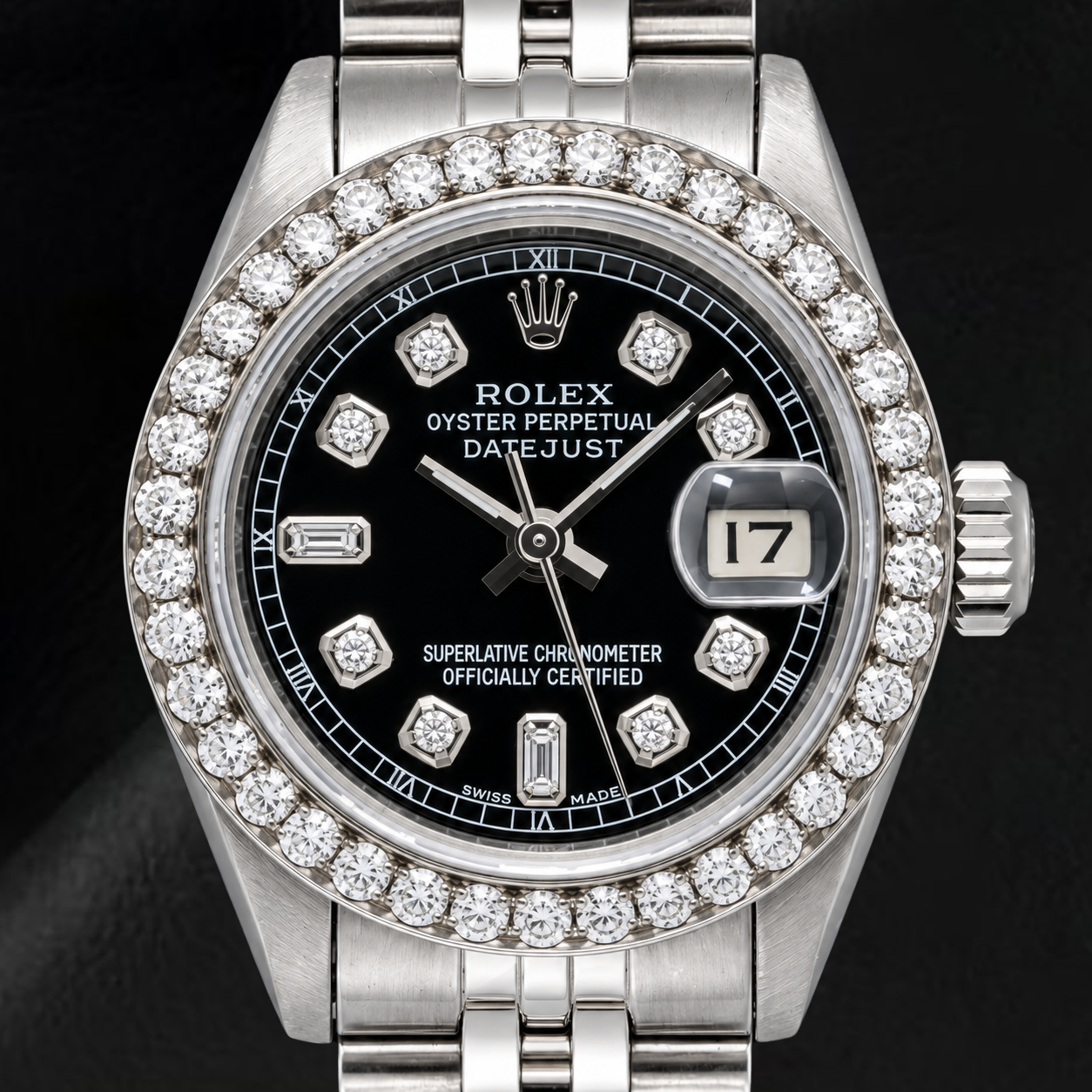 Rolex Datejust 6917 26mm Black Diamond Dial Stainless Steel Watch