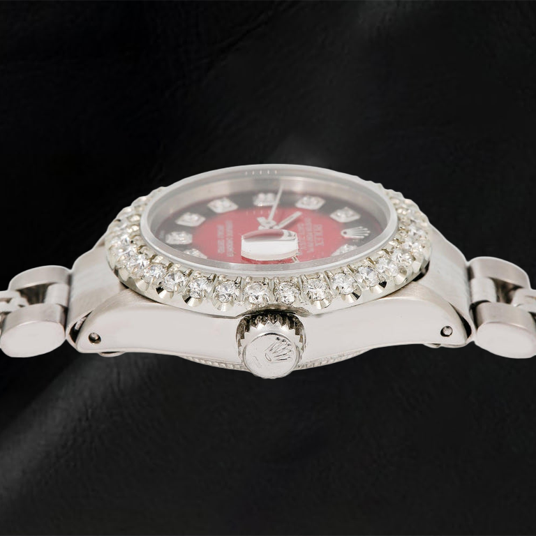 Rolex Datejust 6917 26mm Red Diamond Dial Stainless Steel Jubilee Bracelet Watch