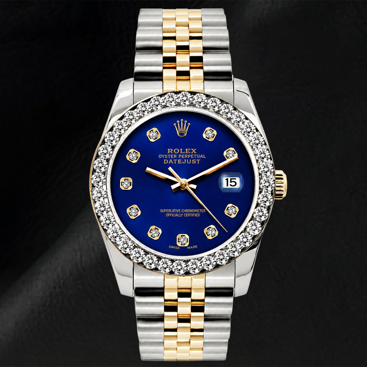Rolex Datejust 69173 26mm Blue Diamond Dial Two Tone Jubilee Bracelet Watch