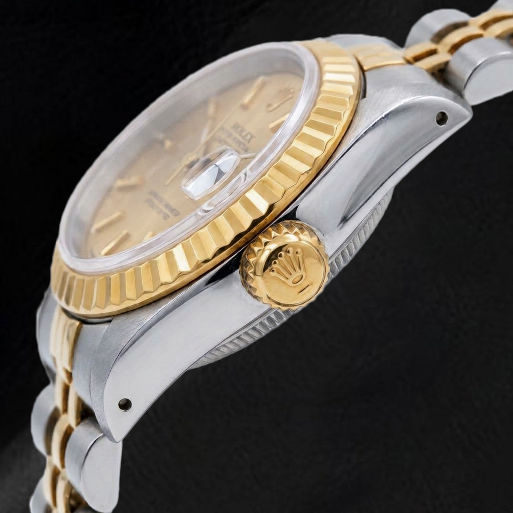 Rolex Datejust 69173 26mm Champagne Stick Dial Two Tone Jubilee Bracelet Watch