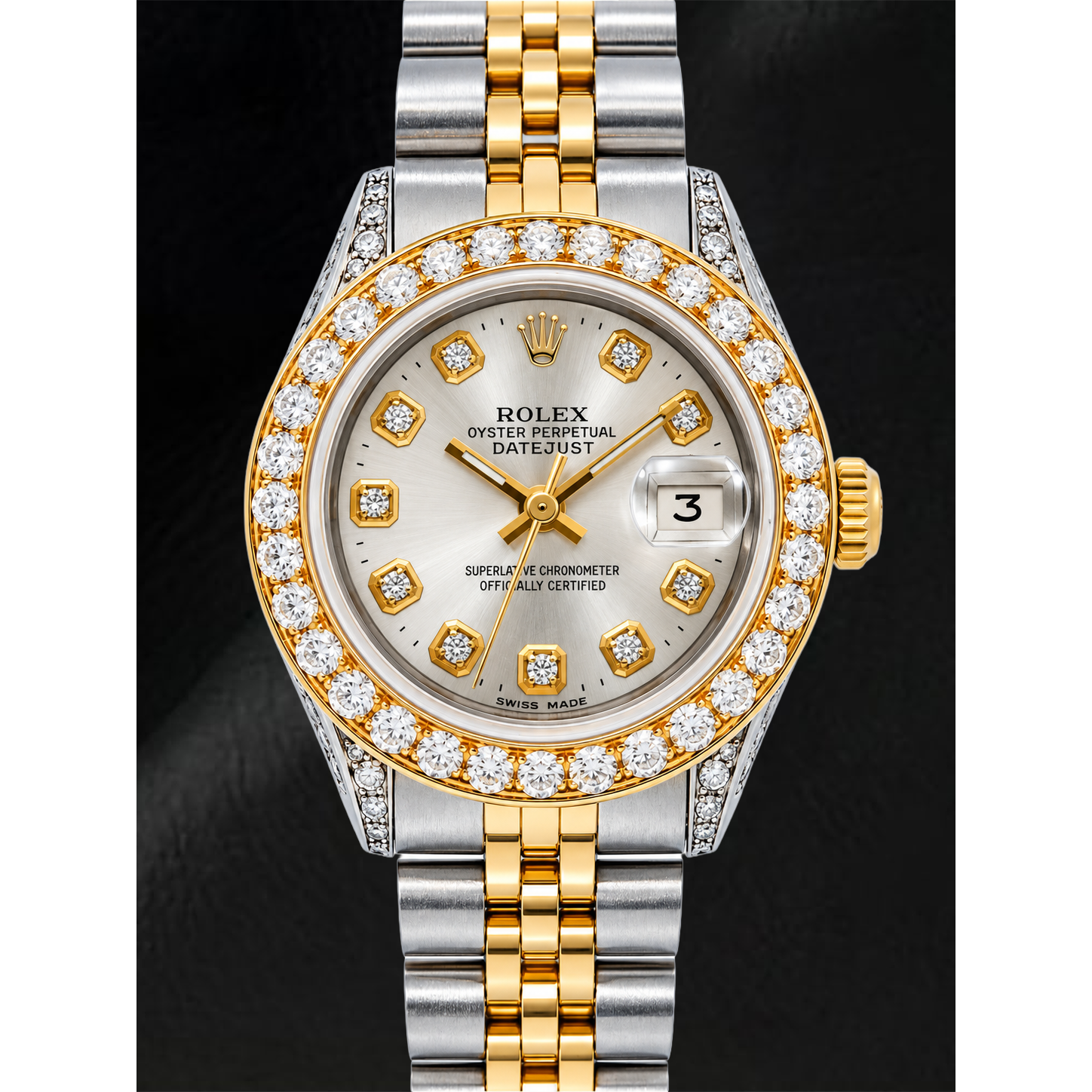 Rolex Datejust 69173 26mm Silver Diamond Dial Two Tone Jubilee Bracelet Watch