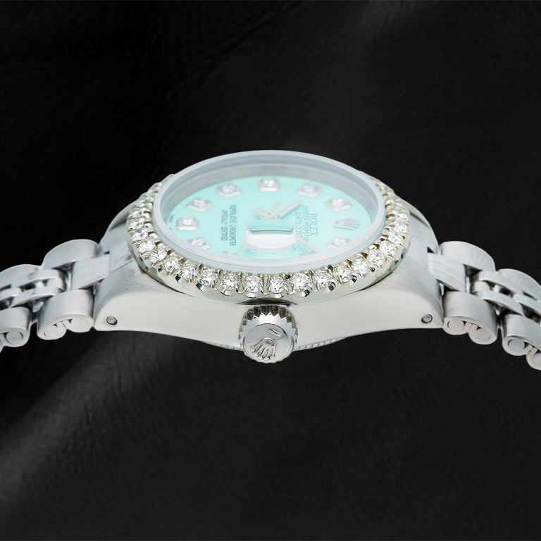Rolex Datejust 69174 26mm Turquoise Diamond Dial Stainless Steel Jubilee Bracelet Watch
