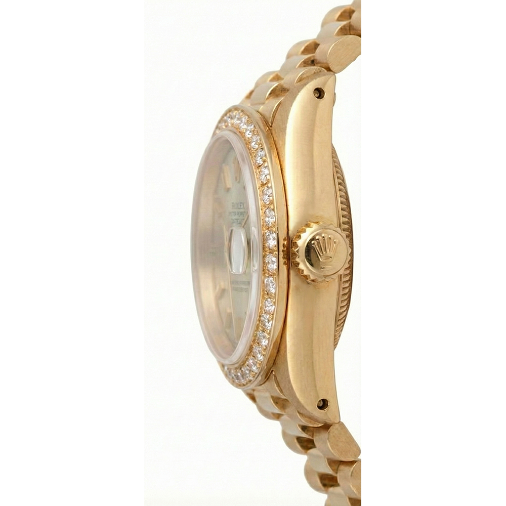 Rolex Datejust President Style Watch Ivory Color Diamond Bezel
