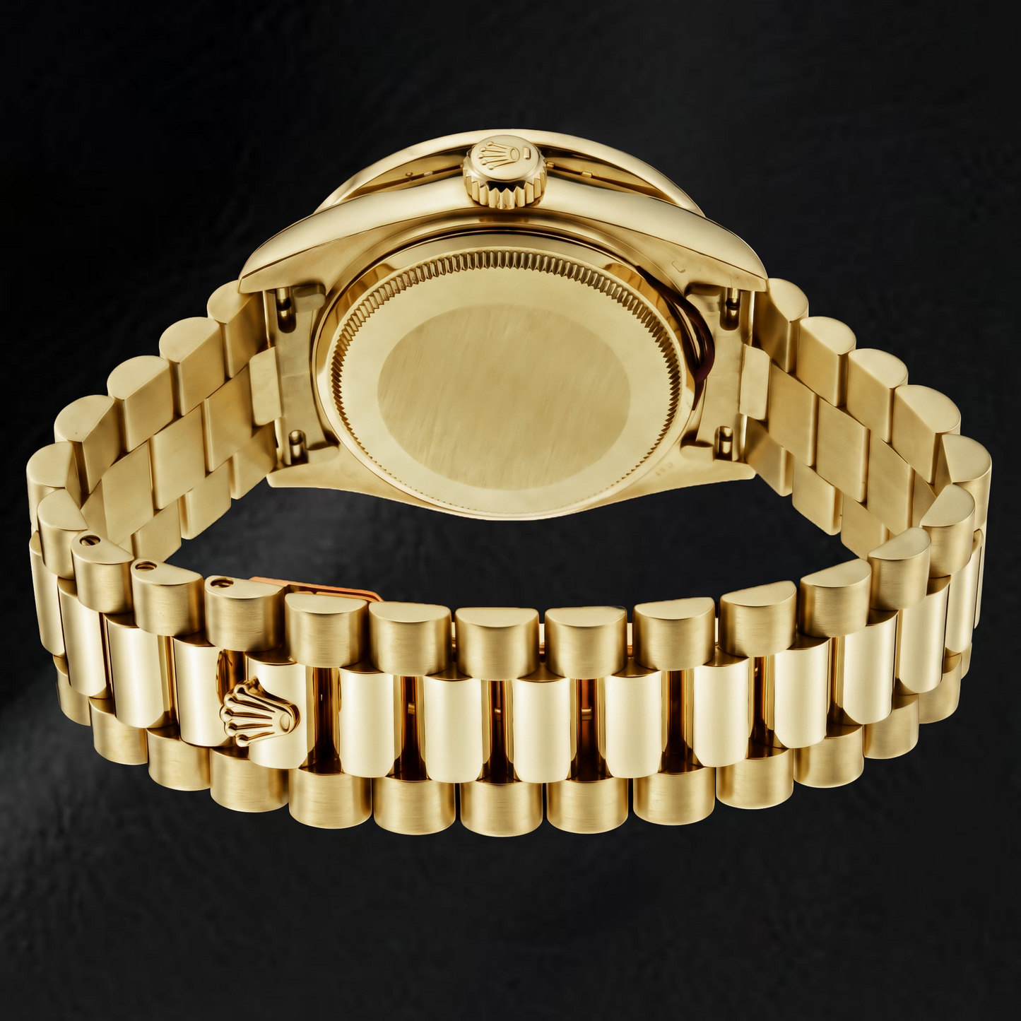 Rolex Day-Date 1803 36mm Champagne Linen Baguette Diamond Dial Yellow Gold Watch
