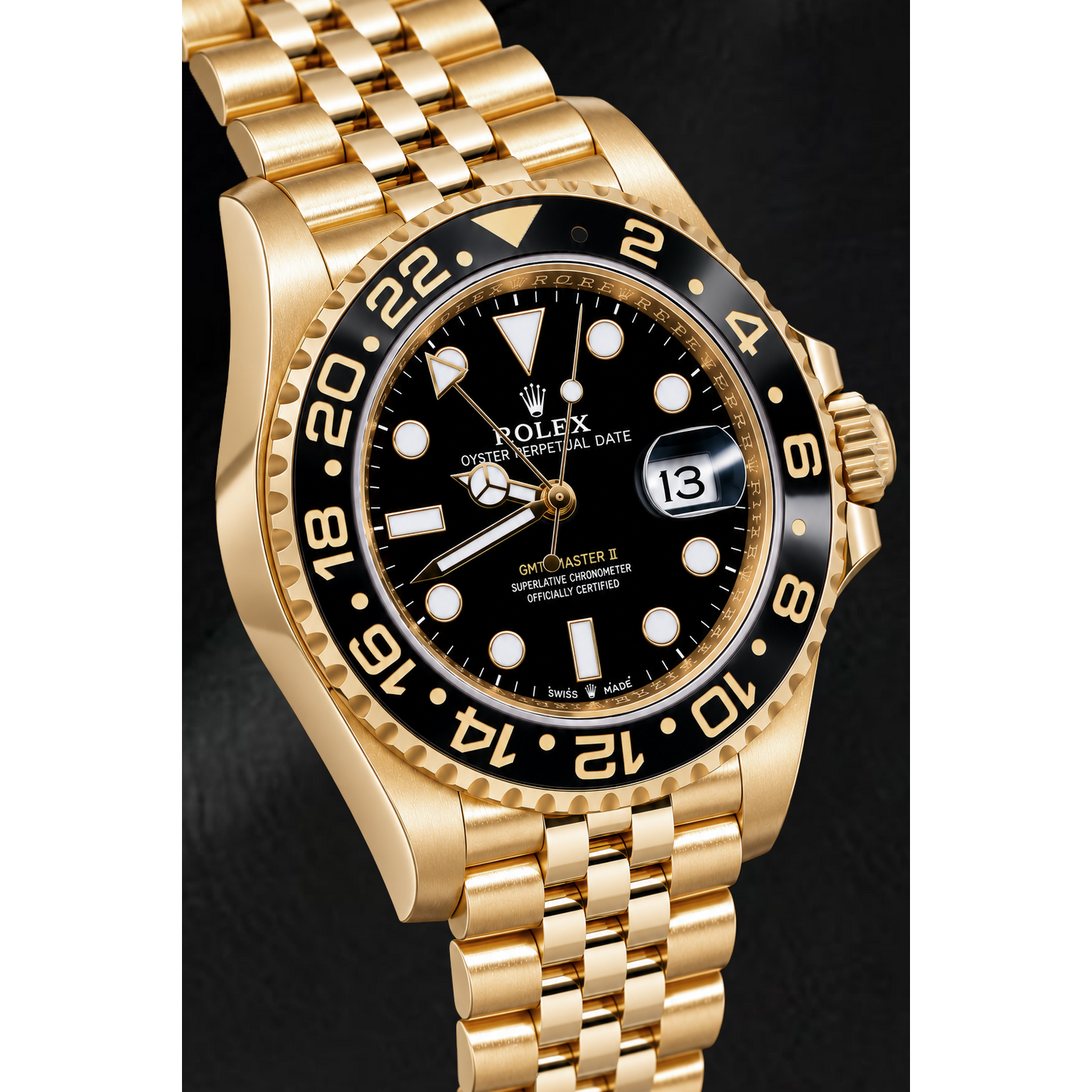 Rolex GMT-Master II 126718GRNR 40mm Black Luminous Dial Yellow Gold Watch