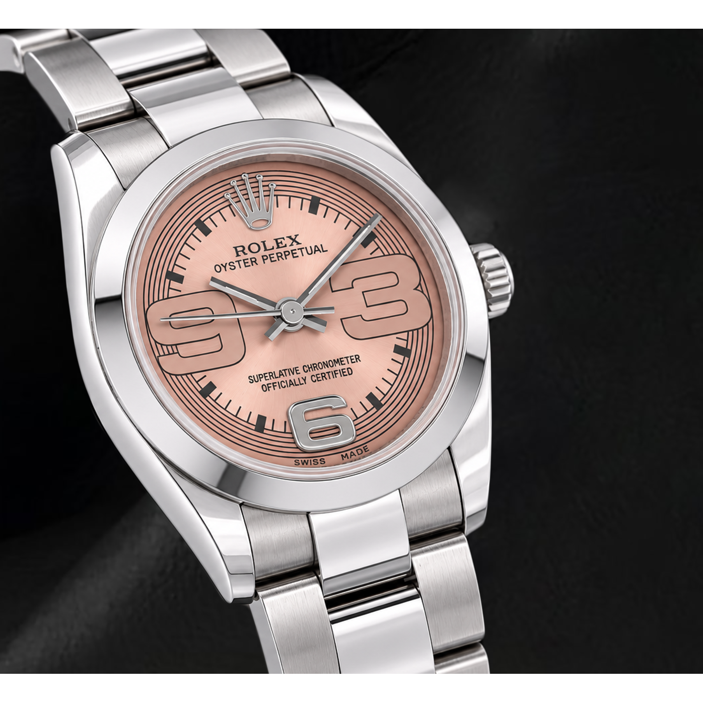 Rolex Oyster Perpetual 176200 26mm Salmon Arabic Dial Stainless Steel Watch