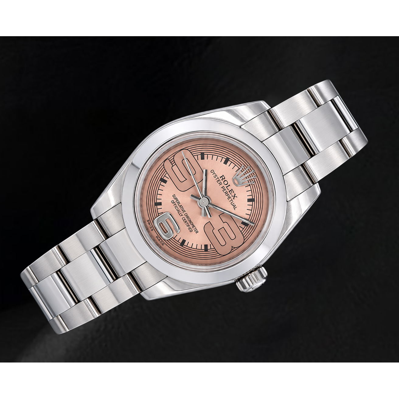 Rolex Oyster Perpetual 176200 26mm Salmon Arabic Dial Stainless Steel Watch