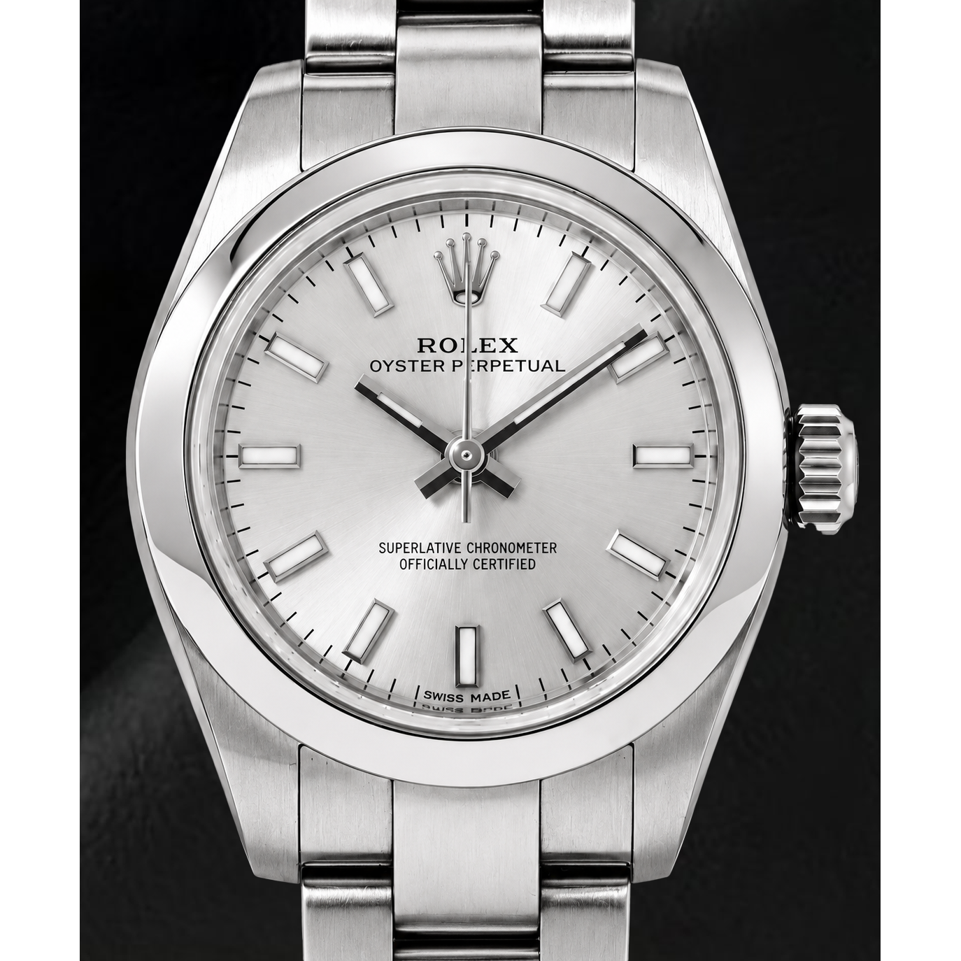 Rolex Oyster Perpetual 176200 26mm Silver Luminous Dial Stainless Steel Watch