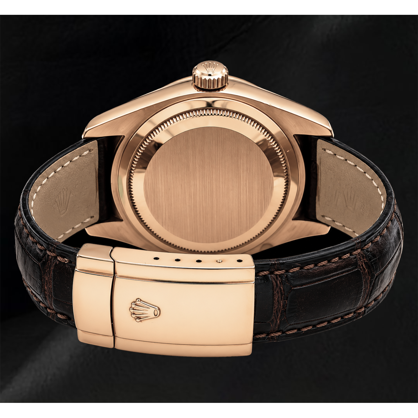 Rolex Sky Dweller 326135 42mm White Dial Rose Gold and Brown Leather Strap Watch