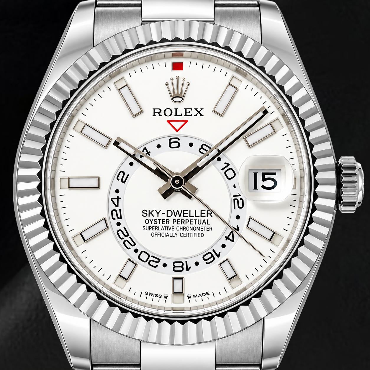 Rolex Sky-Dweller 336934 42mm White Luminous Dial Stainless Steel Watch