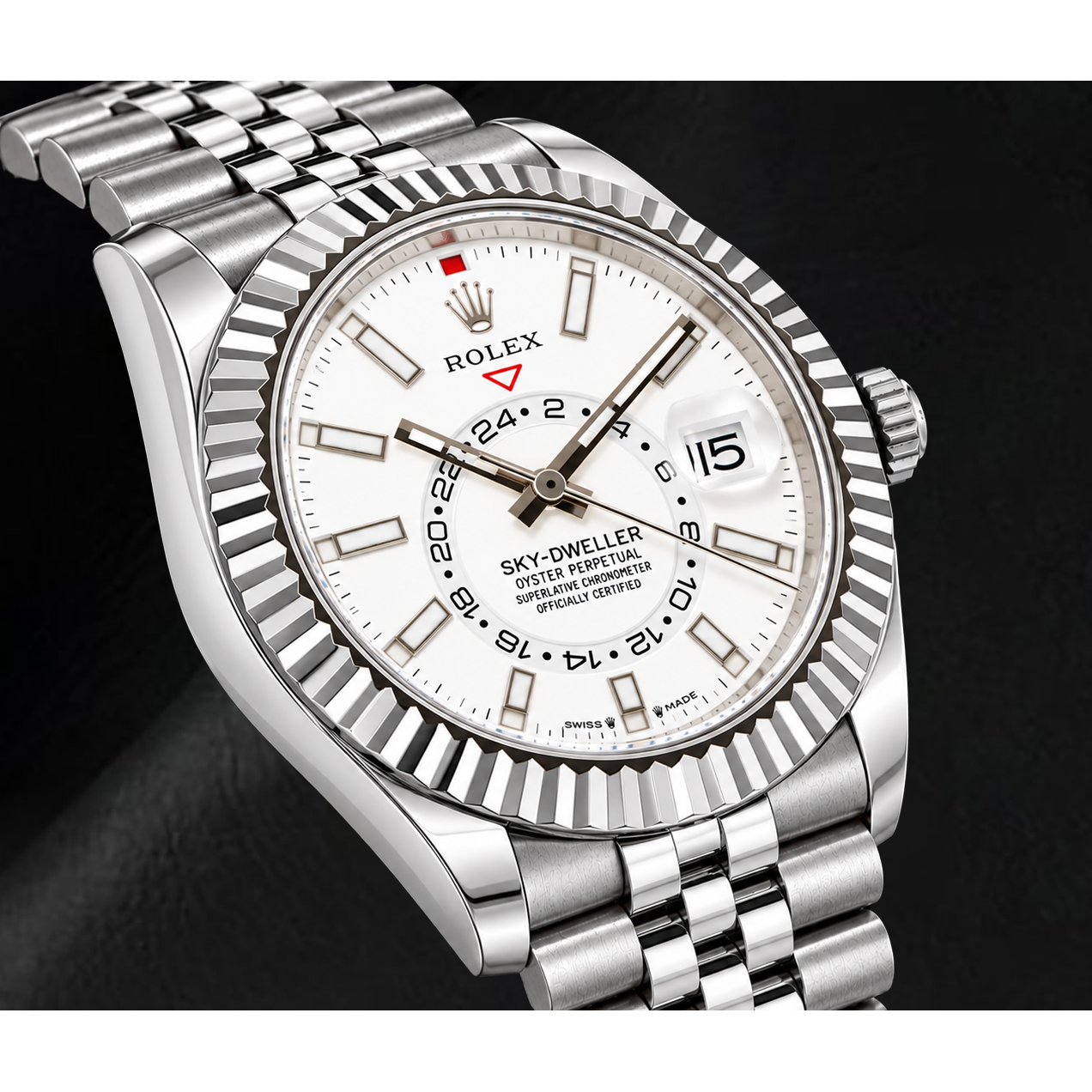 Rolex Sky-Dweller 336934 42mm White Luminous Dial Stainless Steel Watch